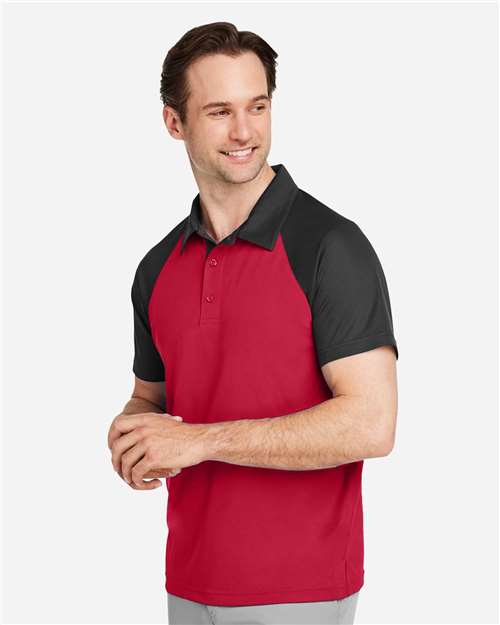 Team 365 Men's Command Snag-Protection Colorblock Polo - TT21C Sport Red- Black