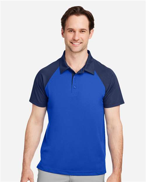 Team 365 Men's Command Snag-Protection Colorblock Polo - TT21C Sport Royal- Sport Dark Navy