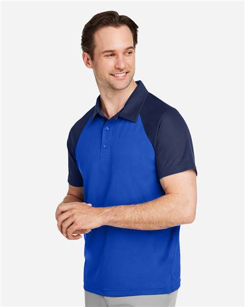 Team 365 Men's Command Snag-Protection Colorblock Polo - TT21C Sport Royal- Sport Dark Navy