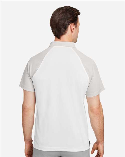 Team 365 Men's Command Snag-Protection Colorblock Polo - TT21C White- Sport Silver