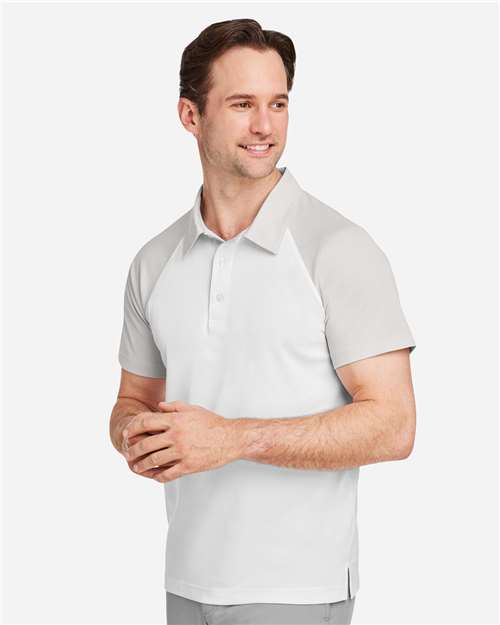 Team 365 Men's Command Snag-Protection Colorblock Polo - TT21C White- Sport Silver