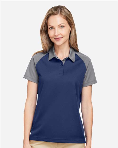 Team 365 Women's Command Snag-Protection Colorblock Polo - TT21CW Sport Dark Navy- Sport Graphite