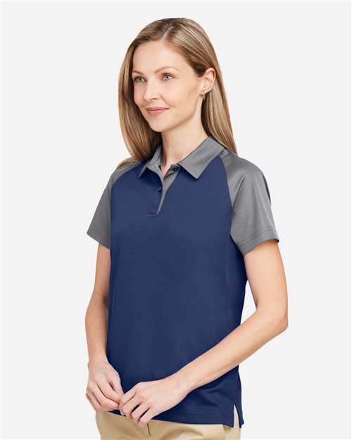 Team 365 Women's Command Snag-Protection Colorblock Polo - TT21CW Sport Dark Navy- Sport Graphite