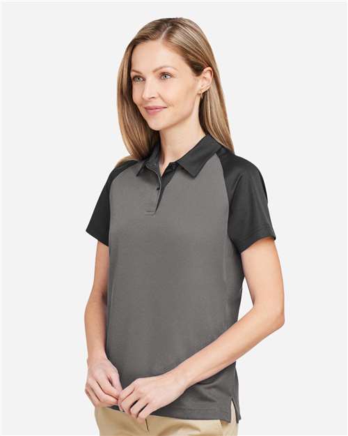 Team 365 Women's Command Snag-Protection Colorblock Polo - TT21CW Sport Graphite- Black