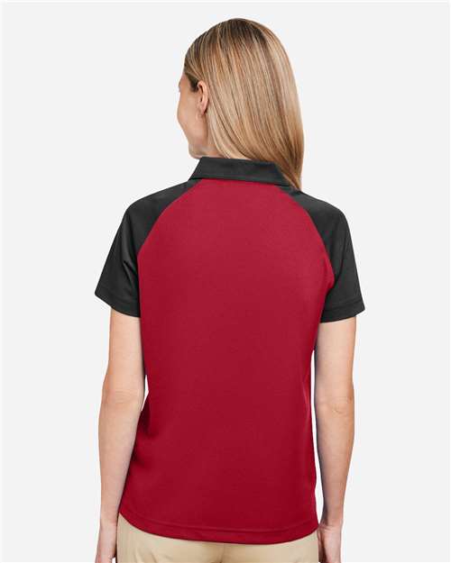 Team 365 Women's Command Snag-Protection Colorblock Polo - TT21CW Sport Red- Black