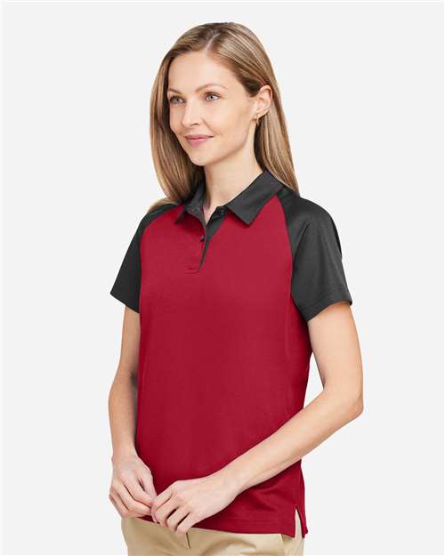 Team 365 Women's Command Snag-Protection Colorblock Polo - TT21CW Sport Red- Black
