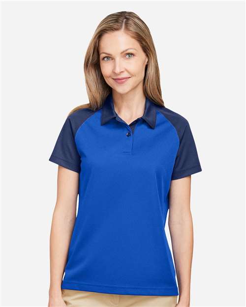 Team 365 Women's Command Snag-Protection Colorblock Polo - TT21CW Sport Royal- Sport Dark Navy