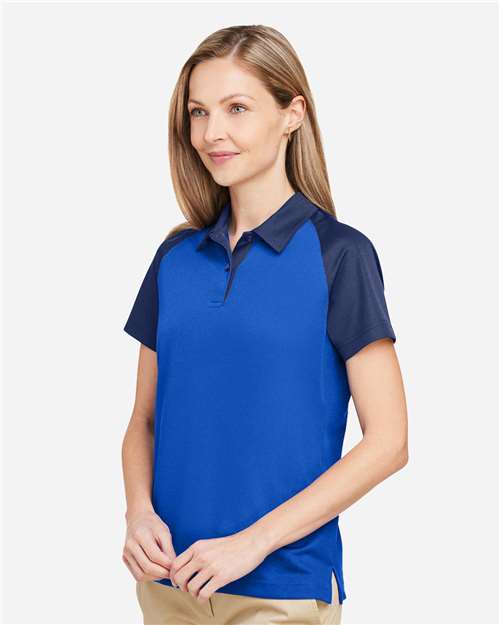 Team 365 Women's Command Snag-Protection Colorblock Polo - TT21CW Sport Royal- Sport Dark Navy
