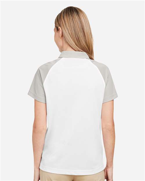 Team 365 Women's Command Snag-Protection Colorblock Polo - TT21CW White- Sport Silver