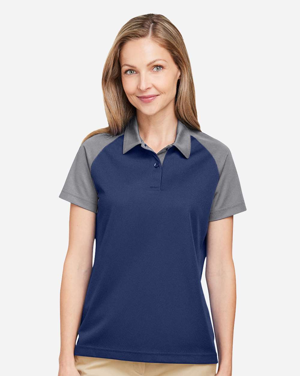 Team 365 Women's Command Snag-Protection Colorblock Polo - TT21CW Sport Dark Navy- Sport Graphite