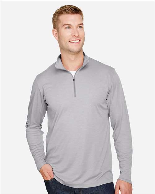 Team 365 Men's Zone Sonic Heather Performance Quarter-Zip Pullover - TT31H Athletic Heather