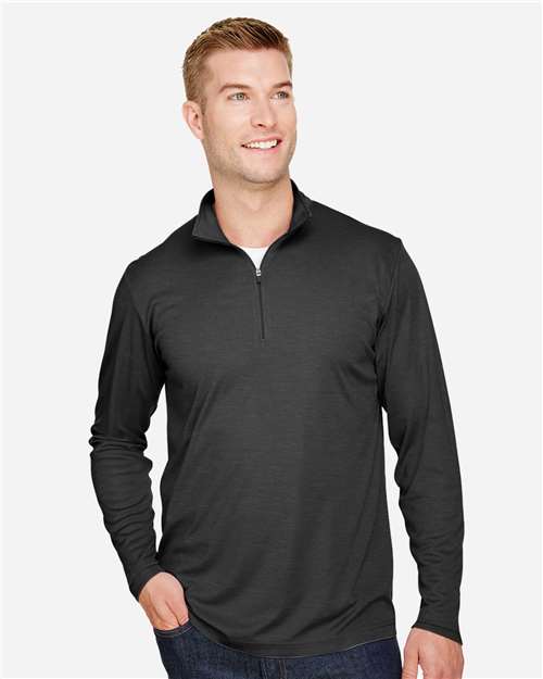 Team 365 Men's Zone Sonic Heather Performance Quarter-Zip Pullover - TT31H Black Heather