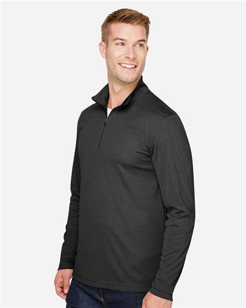 Team 365 Men's Zone Sonic Heather Performance Quarter-Zip Pullover - TT31H Black Heather