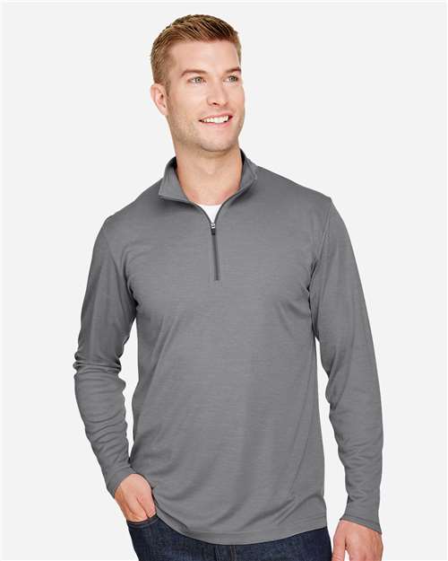 Team 365 Men's Zone Sonic Heather Performance Quarter-Zip Pullover - TT31H Dark Grey Heather