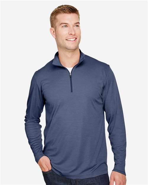 Team 365 Men's Zone Sonic Heather Performance Quarter-Zip Pullover - TT31H Sport Dark Navy Heather