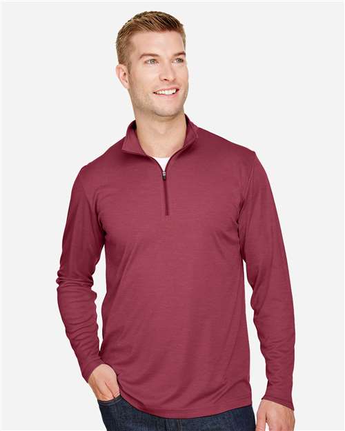 Team 365 Men's Zone Sonic Heather Performance Quarter-Zip Pullover - TT31H Sport Maroon Heather