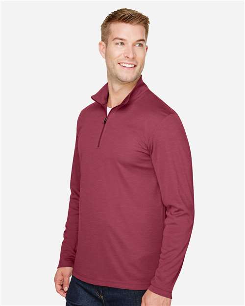 Team 365 Men's Zone Sonic Heather Performance Quarter-Zip Pullover - TT31H Sport Maroon Heather