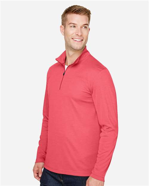 Team 365 Men's Zone Sonic Heather Performance Quarter-Zip Pullover - TT31H Sport Red Heather