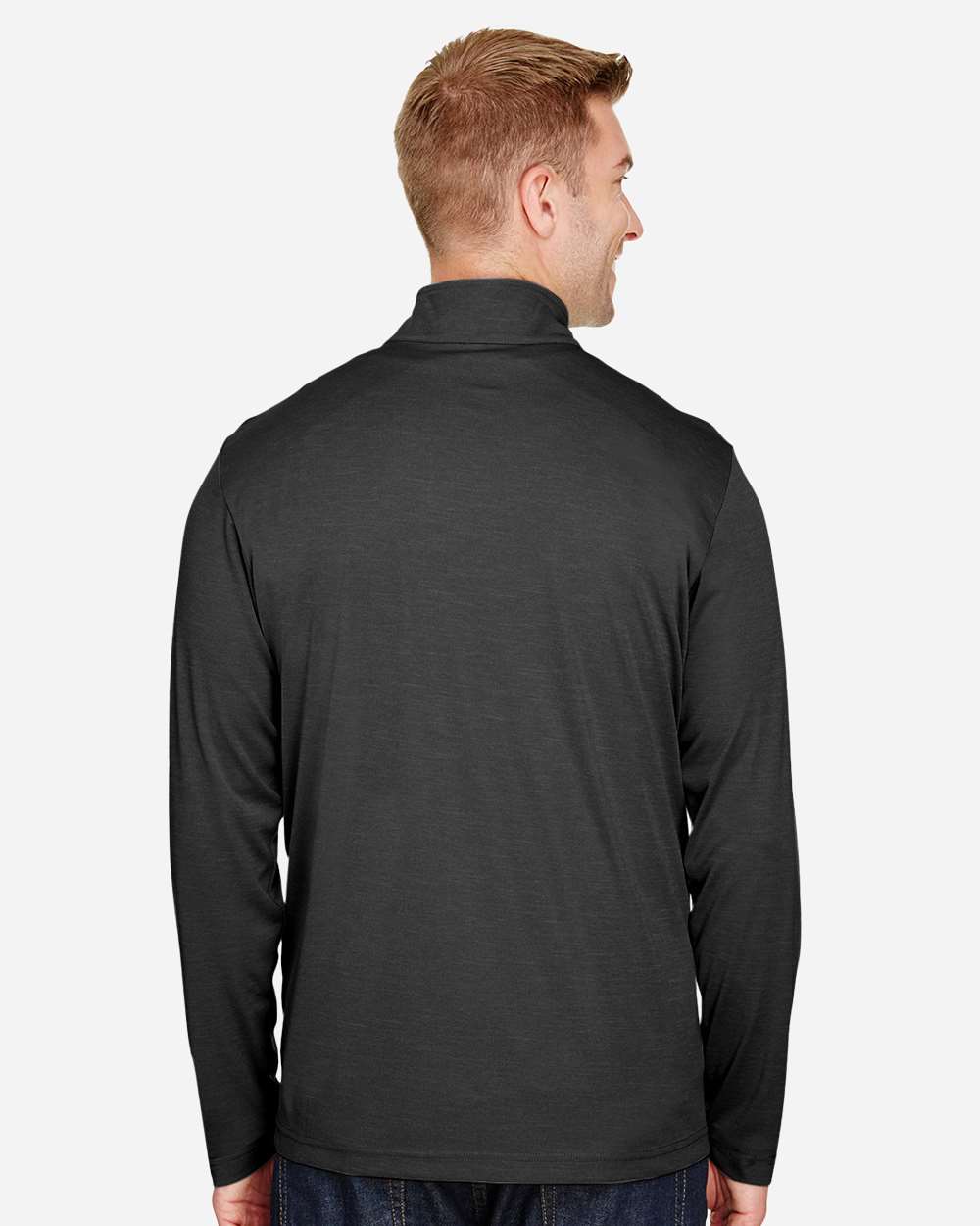 Team 365 Men's Zone Sonic Heather Performance Quarter-Zip Pullover - TT31H Black Heather