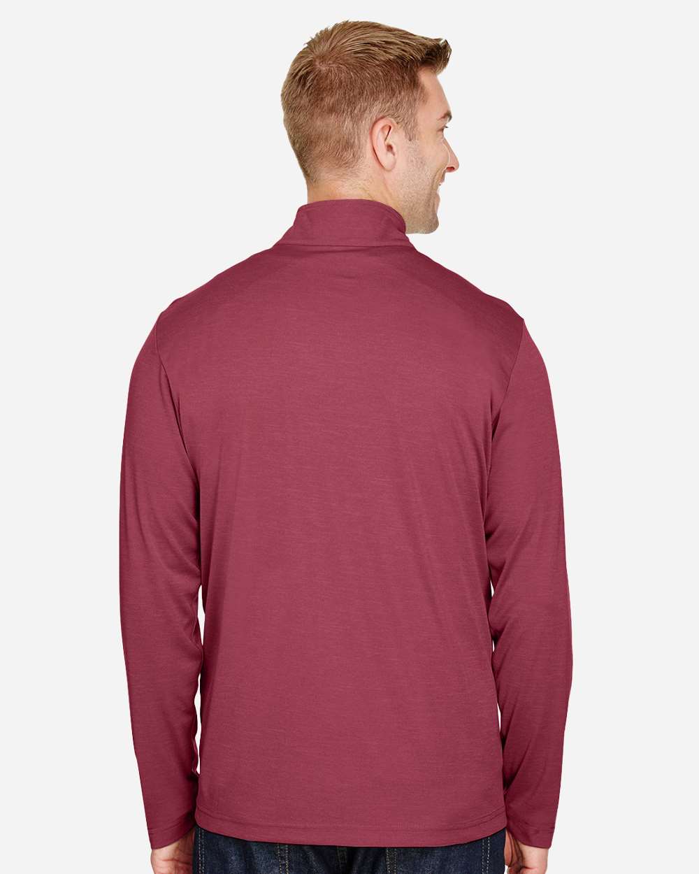 Team 365 Men's Zone Sonic Heather Performance Quarter-Zip Pullover - TT31H Sport Maroon Heather