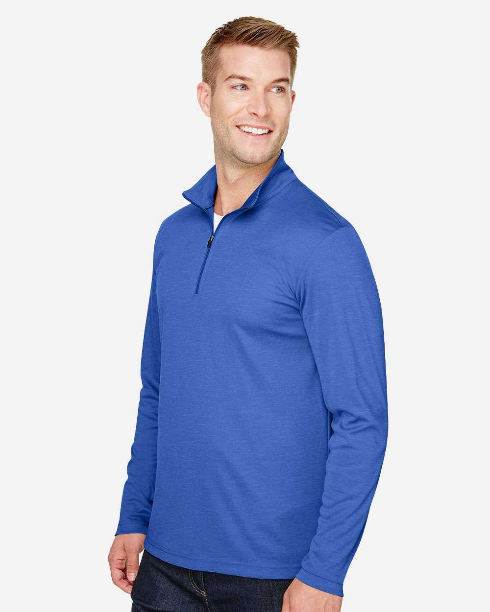 Team 365 Men's Zone Sonic Heather Performance Quarter-Zip Pullover - TT31H Sport Royal Heather