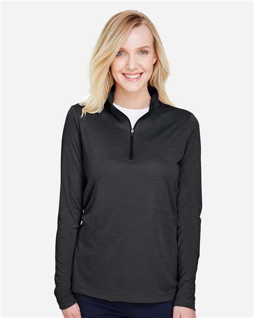 Team 365 Women's Zone Sonic Heather Performance Quarter-Zip Pullover - TT31HW Black Heather