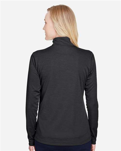 Team 365 Women's Zone Sonic Heather Performance Quarter-Zip Pullover - TT31HW Black Heather