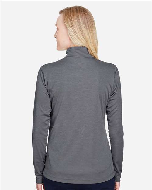 Team 365 Women's Zone Sonic Heather Performance Quarter-Zip Pullover - TT31HW Dark Grey Heather
