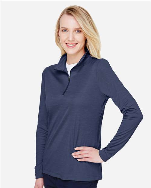 Team 365 Women's Zone Sonic Heather Performance Quarter-Zip Pullover - TT31HW Sport Dark Navy Heather