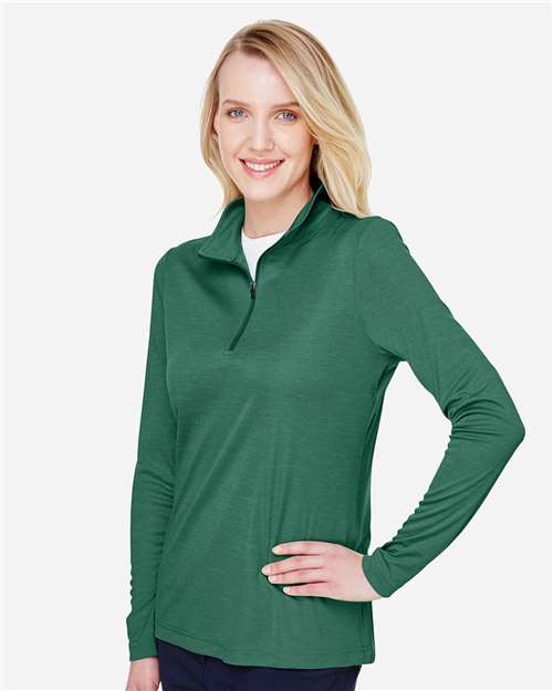 Team 365 Women's Zone Sonic Heather Performance Quarter-Zip Pullover - TT31HW Sport Forest Heather