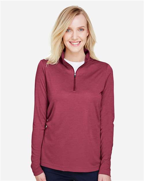 Team 365 Women's Zone Sonic Heather Performance Quarter-Zip Pullover - TT31HW Sport Maroon Heather