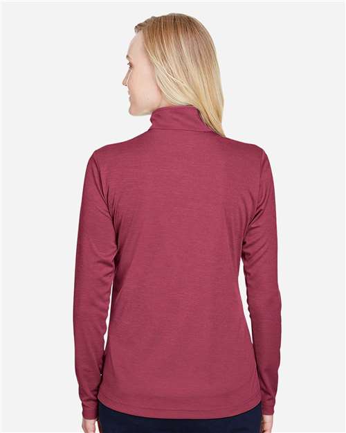 Team 365 Women's Zone Sonic Heather Performance Quarter-Zip Pullover - TT31HW Sport Maroon Heather