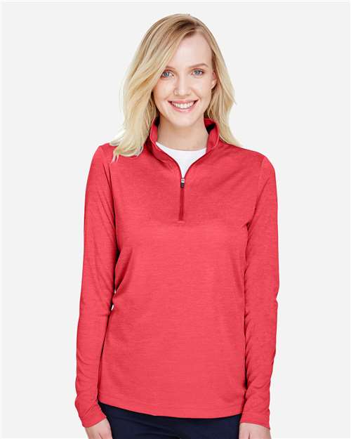 Team 365 Women's Zone Sonic Heather Performance Quarter-Zip Pullover - TT31HW Sport Red Heather
