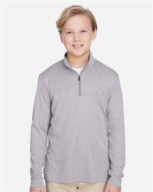 Team 365 Youth Zone Sonic Heather Performance Quarter-Zip Pullolver - TT31HY Athletic Heather