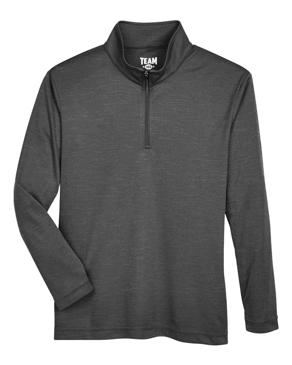 Team 365 Youth Zone Sonic Heather Performance Quarter-Zip Pullolver - TT31HY Black Heather