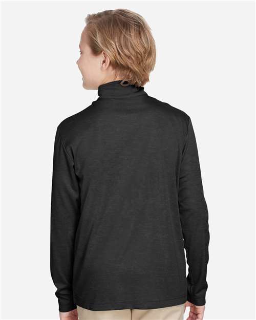 Team 365 Youth Zone Sonic Heather Performance Quarter-Zip Pullolver - TT31HY Black Heather