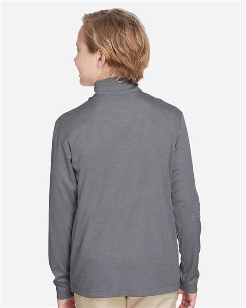 Team 365 Youth Zone Sonic Heather Performance Quarter-Zip Pullolver - TT31HY Dark Grey Heather