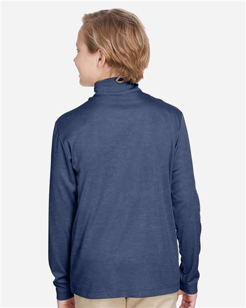 Team 365 Youth Zone Sonic Heather Performance Quarter-Zip Pullolver - TT31HY Sport Dark Navy Heather