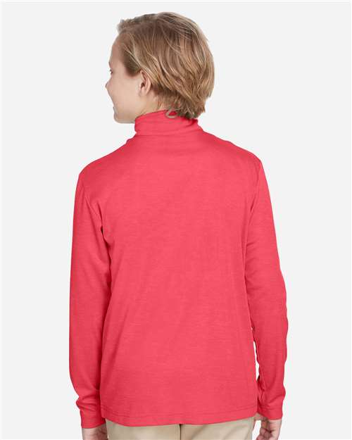 Team 365 Youth Zone Sonic Heather Performance Quarter-Zip Pullolver - TT31HY Sport Red Heather