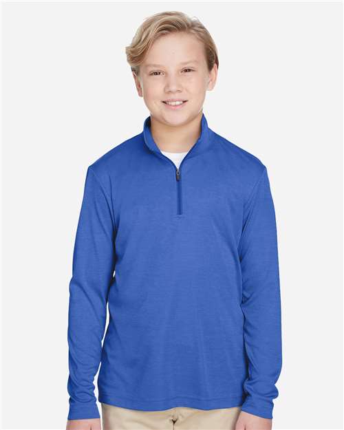Team 365 Youth Zone Sonic Heather Performance Quarter-Zip Pullolver - TT31HY Sport Royal Heather