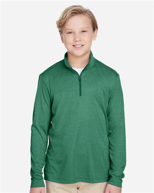 Team 365 Youth Zone Sonic Heather Performance Quarter-Zip Pullover - TT31HY Sport Forest Heather