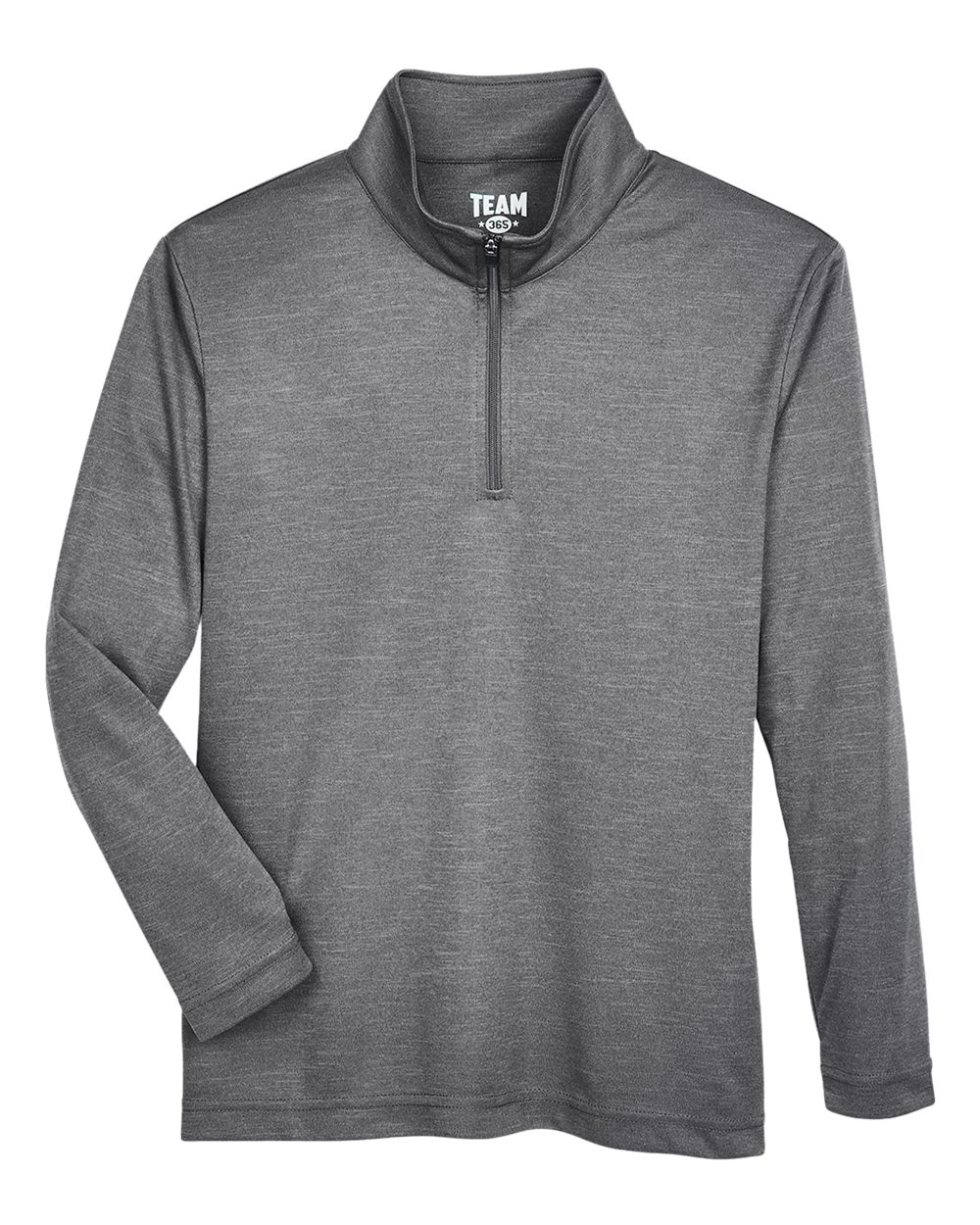 Team 365 Youth Zone Sonic Heather Performance Quarter-Zip Pullover - TT31HY Dark Grey Heather