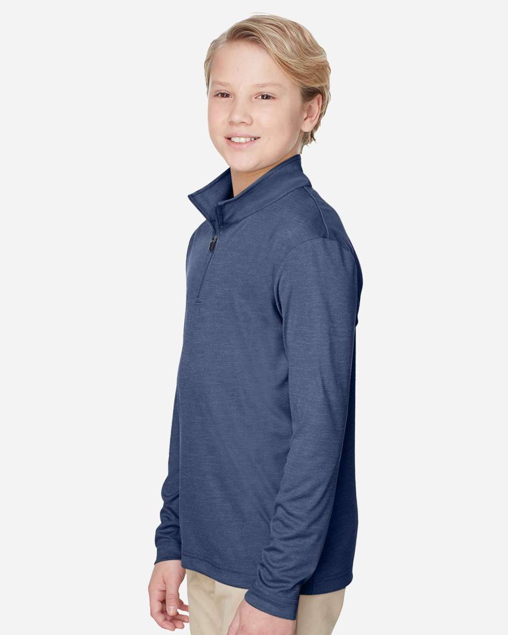 Team 365 Youth Zone Sonic Heather Performance Quarter-Zip Pullover - TT31HY Sport Dark Navy Heather