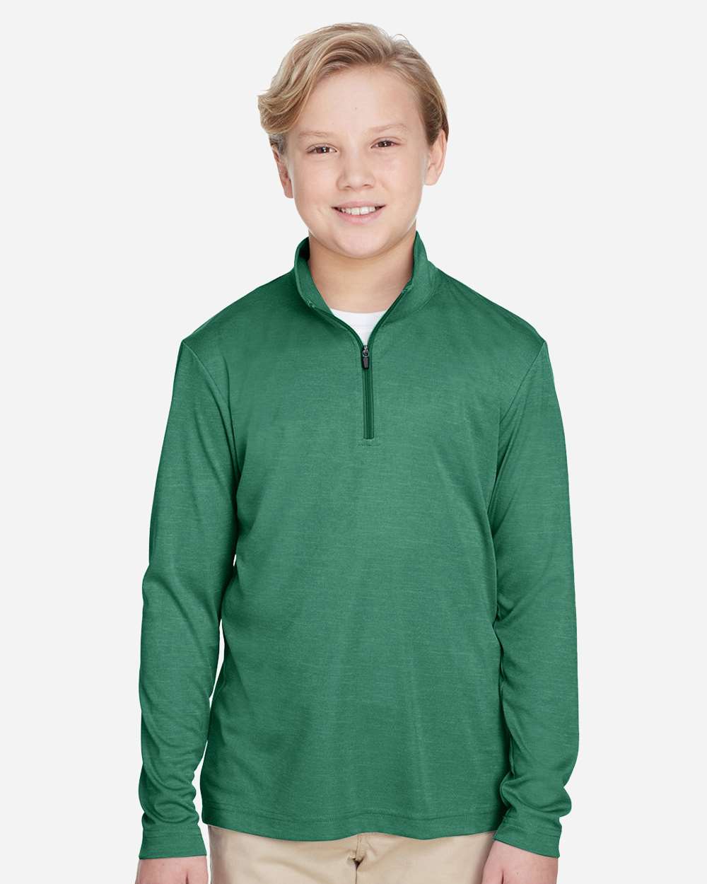 Team 365 Youth Zone Sonic Heather Performance Quarter-Zip Pullover - TT31HY Sport Forest Heather