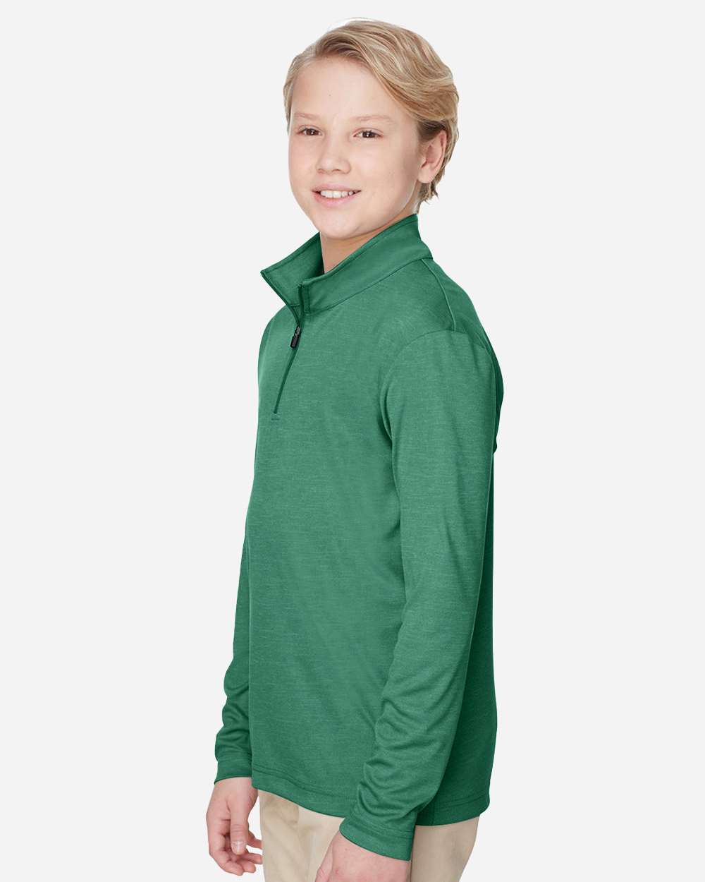 Team 365 Youth Zone Sonic Heather Performance Quarter-Zip Pullover - TT31HY Sport Forest Heather