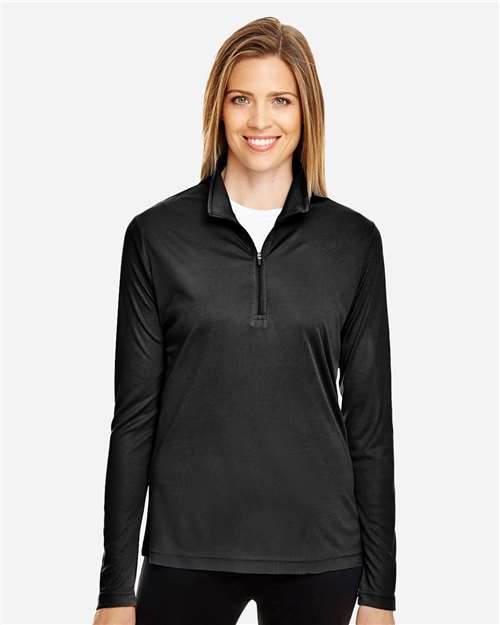 Team 365 Women's Zone Performance Quarter-Zip Pullover - TT31W Black