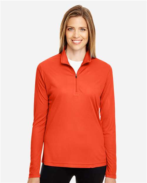 Team 365 Women's Zone Performance Quarter-Zip Pullover - TT31W Sport Orange