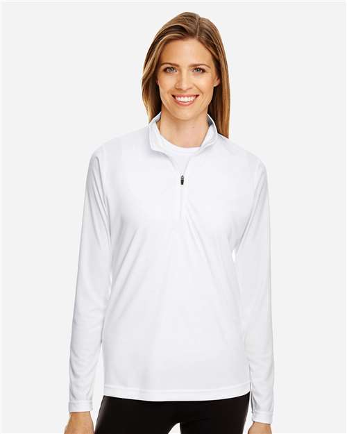 Team 365 Women's Zone Performance Quarter-Zip Pullover - TT31W White