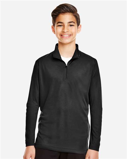 Team 365 Youth Zone Performance Quarter-Zip Pullover - TT31Y Black