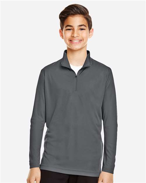 Team 365 Youth Zone Performance Quarter-Zip Pullover - TT31Y Sport Graphite